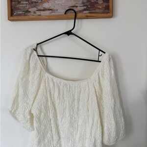 Old Navy Cream Textured Blouse